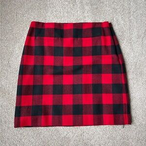 Talbots Red and Black Checkered Pencil Skirt